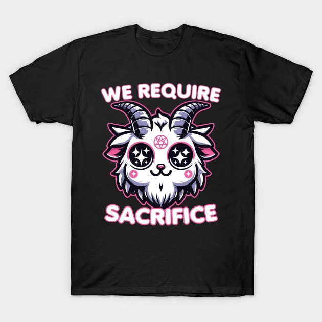 Cute Kawaii Style Baphomet We Require Sacrifice Baphomet T-Shirt by Swagazon